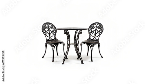 Cast Iron Bistro set with two chairs and a table