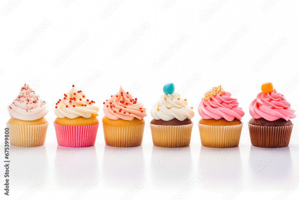 Many delicious cupcakes on white background. Chocolate and glazed decorated frosted cupcakes. Freshly baked with love. Cupcakes for you. Many delicious cupcakes on white background. Chocolate and glazed decorated frosted cupcakes. Freshly baked with love. Cupcakes for you.