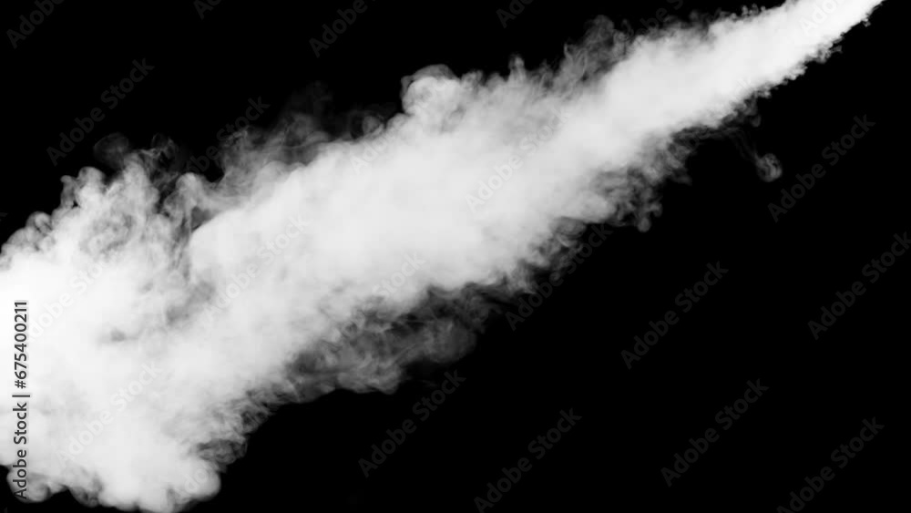 Abstract white smoke animation on a black background. Smoke, steam, explosion, fire, puff, steady vapors. Realistic smoke cloud from up and button with floating fog. Best for using in composition. Abstract white smoke animation on a black background. Smoke, steam, explosion, fire, puff, steady vapors. Realistic smoke cloud from up and button with floating fog. Best for using in composition.