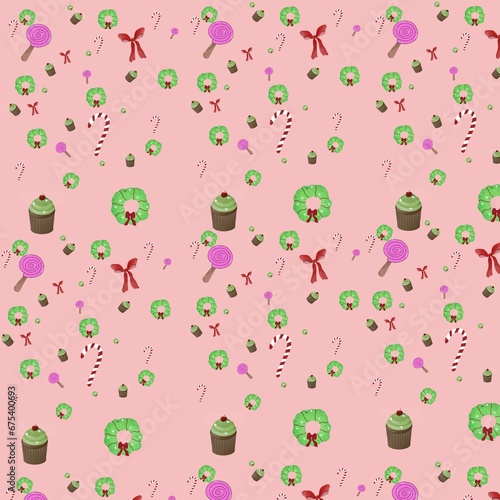 seamless pattern with Christmas theme