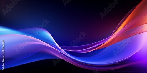 3d render  abstract background with colorful neon wavy lines