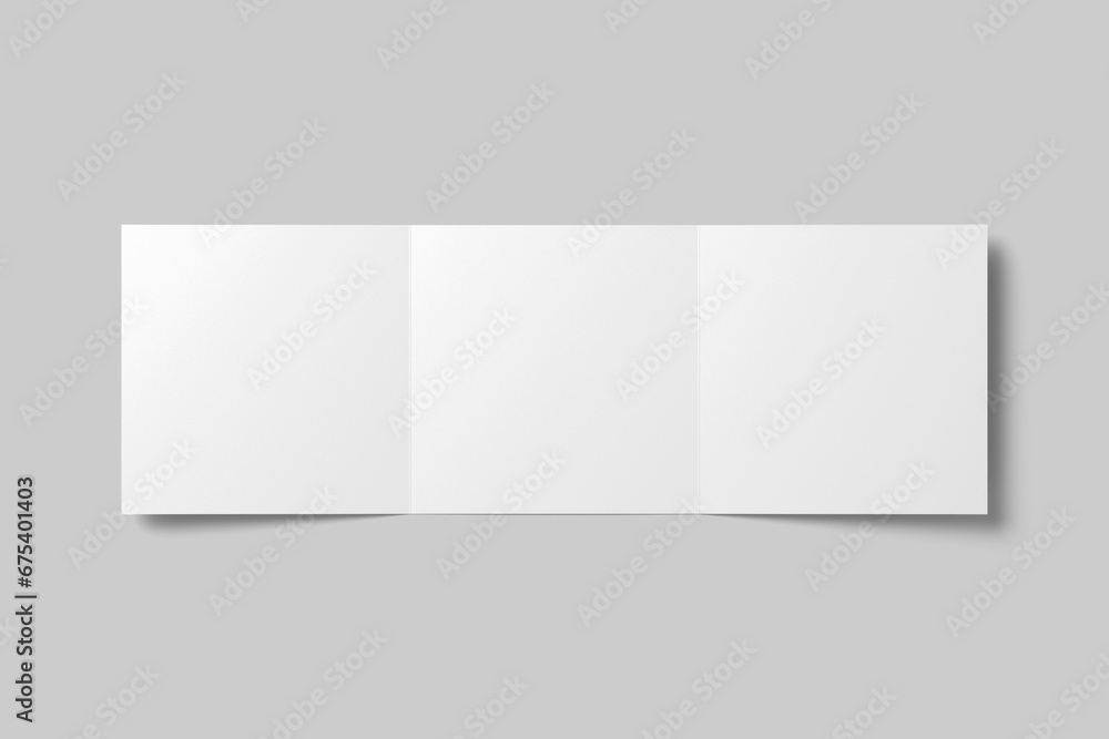 Trifold Square Brosure Mockup 3D Rendering