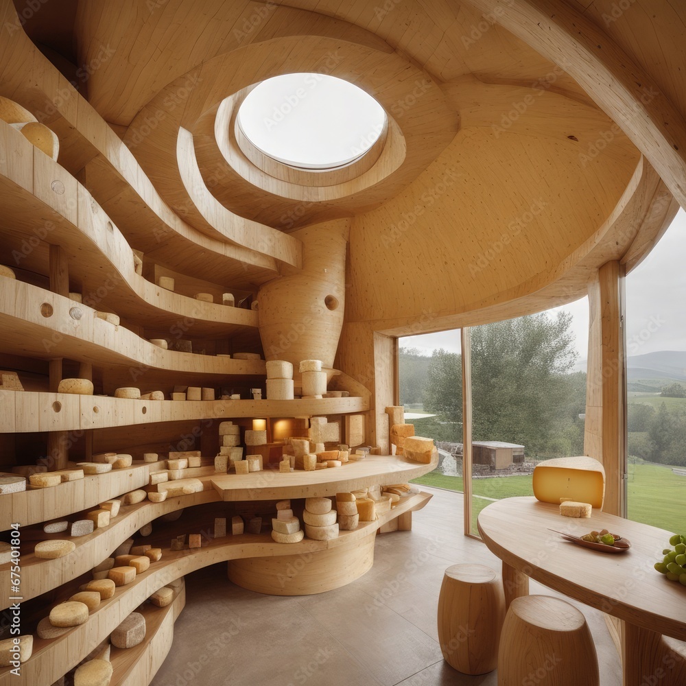Fototapeta premium Unusual house architecture: cheese house