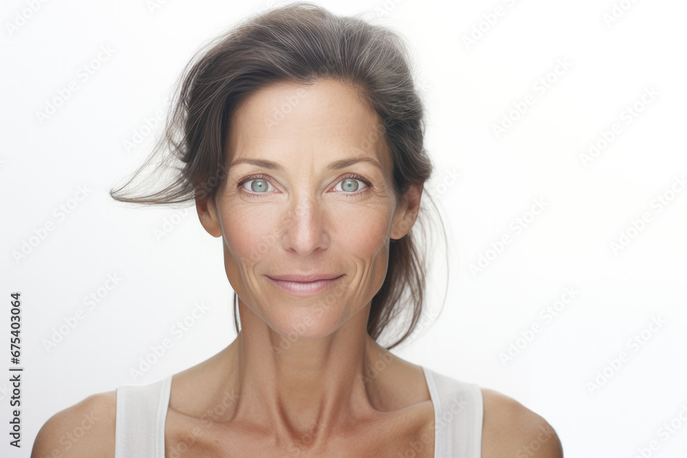 Porträt einer selbstbewussten reifen Frau mit einem Lächeln, Portrait of a self-confident mature woman with a smile Porträt einer selbstbewussten reifen Frau mit einem Lächeln, Portrait of a self-confident mature woman with a smile