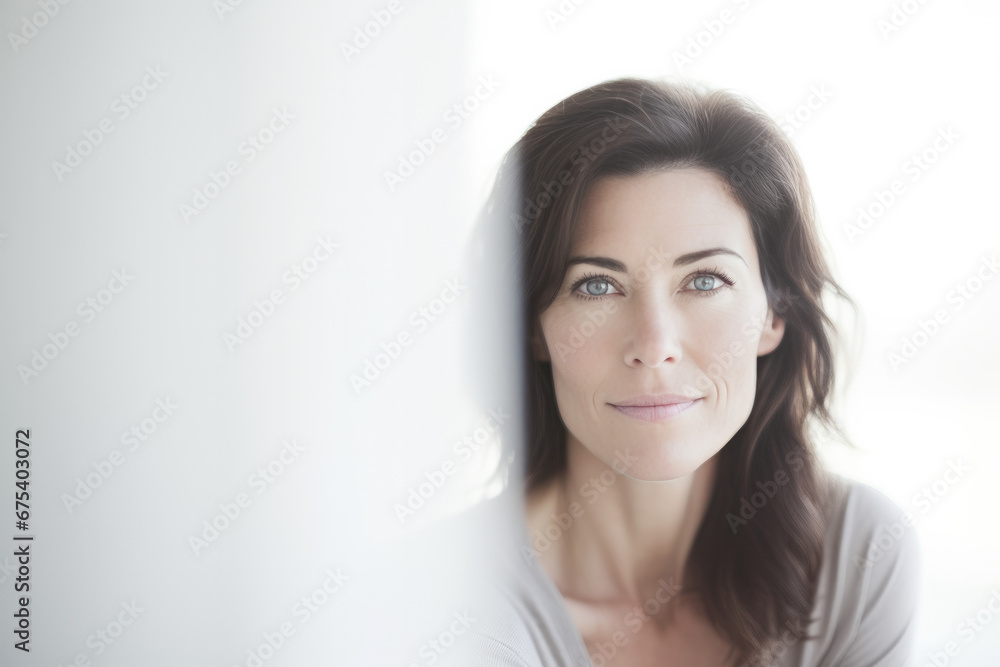 Porträt einer selbstbewussten reifen Frau mit einem Lächeln, Portrait of a self-confident mature woman with a smile Porträt einer selbstbewussten reifen Frau mit einem Lächeln, Portrait of a self-confident mature woman with a smile