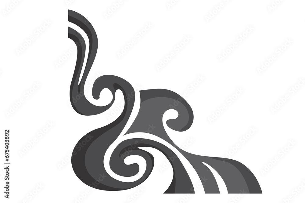 Obraz premium Swirl Ornament Border With Transparent Background