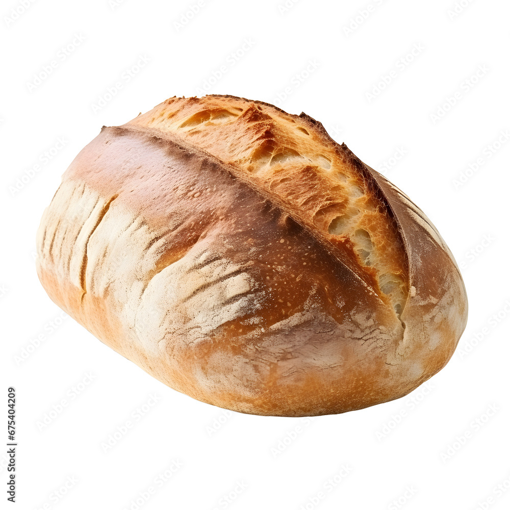 Artisan sourdough bread with a golden crust, isolated on a transparent background. Artisan sourdough bread with a golden crust, isolated on a transparent background.