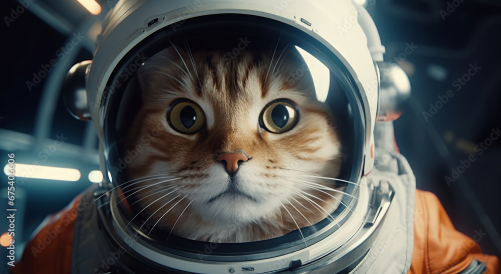 A cat in the space, Generative AI