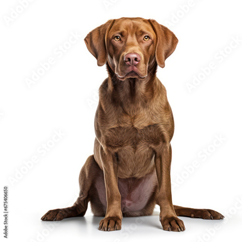 Adorable Brown Dog Isolated on White Background