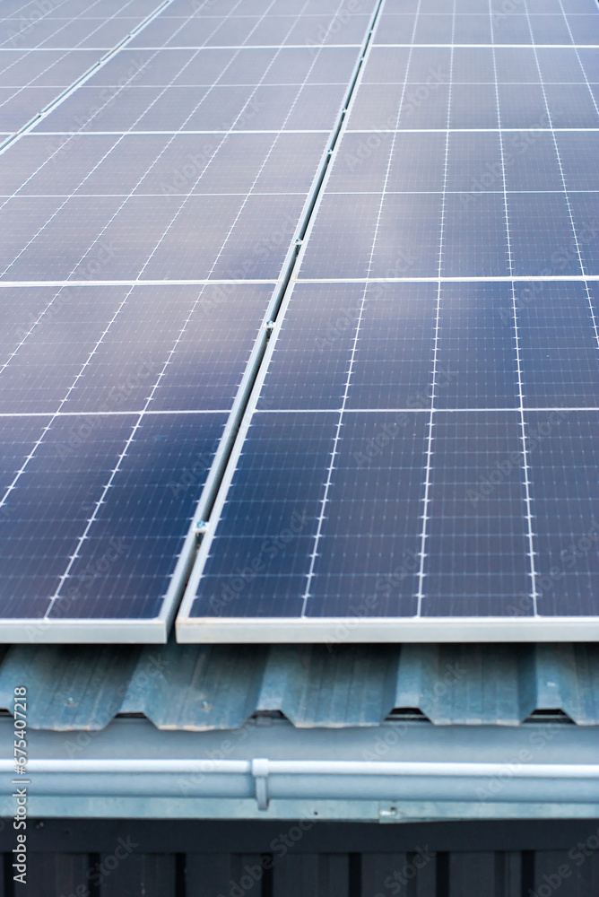 Fototapeta premium electric power station with solar panels. alternative energy source.