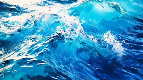 Ocean waves close-up, Sea's rhythm, Frothy crests and deep blue depths