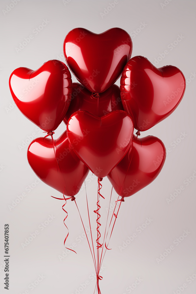 Valentine's Day Graphic Asset: Heart Balloons Bunch for Romantic Occasions