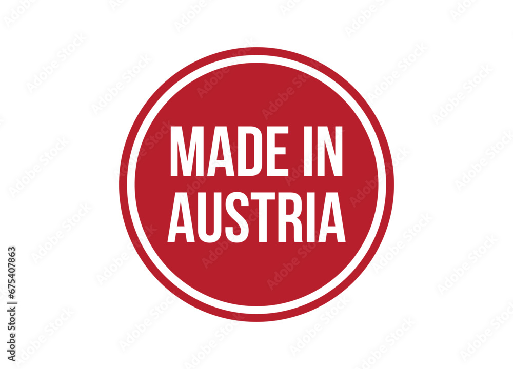 Made in Austria red banner design vector illustration Made in Austria red banner design vector illustration