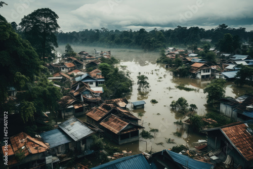 Rising Waters: A Catastrophic Event and the Race to Save a Flooded Village, When Nature Strikes: Devastation and Recovery in a Flooded Village AI Generative