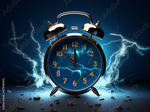 Lightning clock alarm