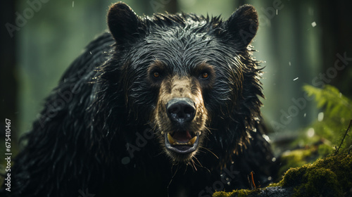 Black Bear in Focus: Captivating Photograph of a Majestic Creature photo