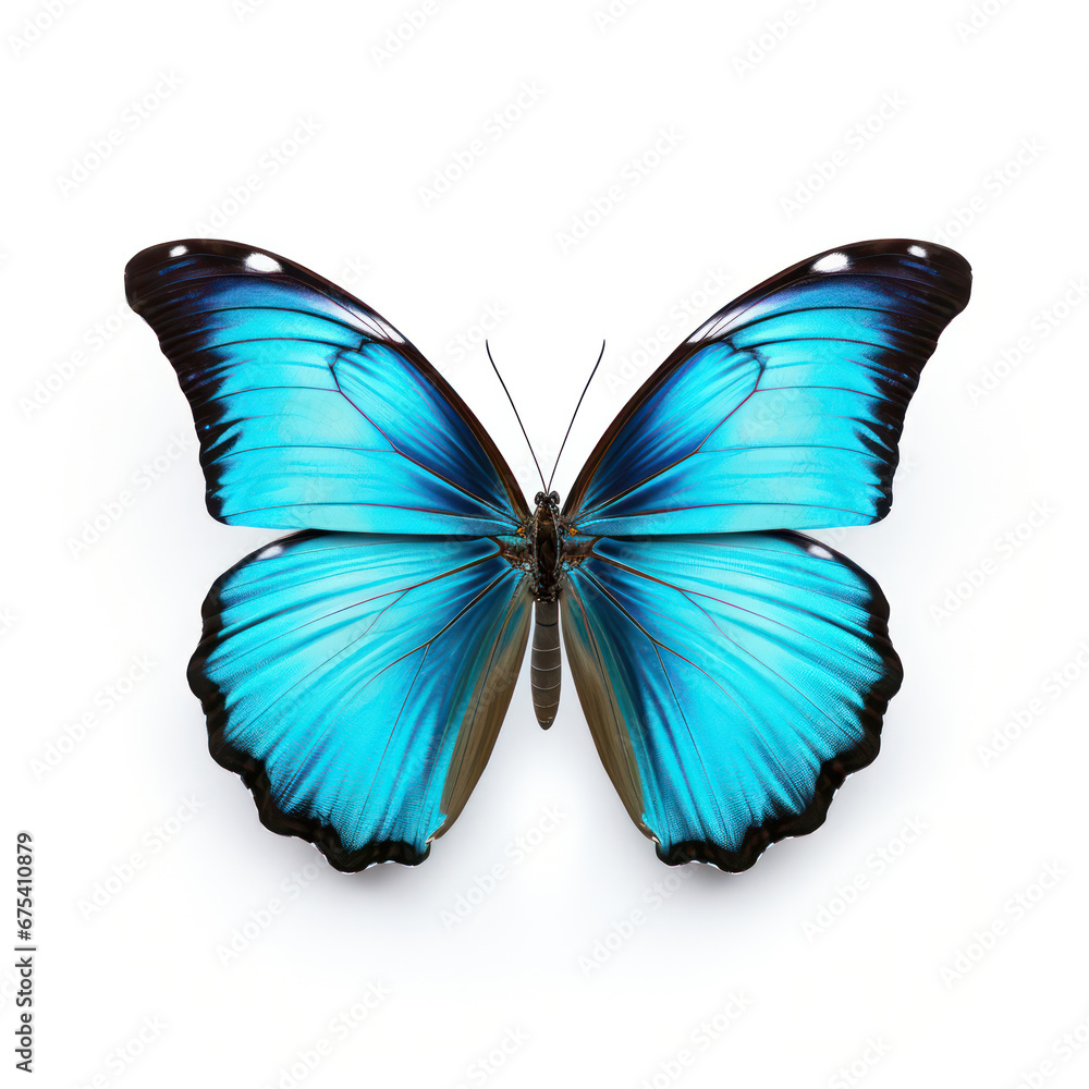 Bright Blue Butterfly Isolated on Clean White Background Bright Blue Butterfly Isolated on Clean White Background