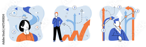 Decision vector illustration. The decision metaphor represents transformative power making informed choices Strategic planning and smart decision making are key factors in achieving business targets © Dmytro