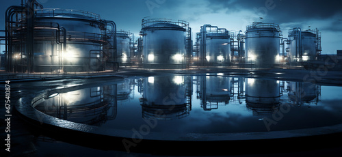 Obraz na płótnie oil refinery silos w salonie