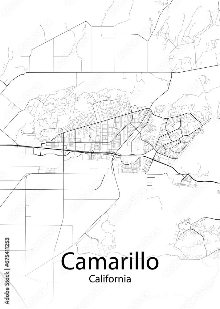Camarillo California minimalist map
