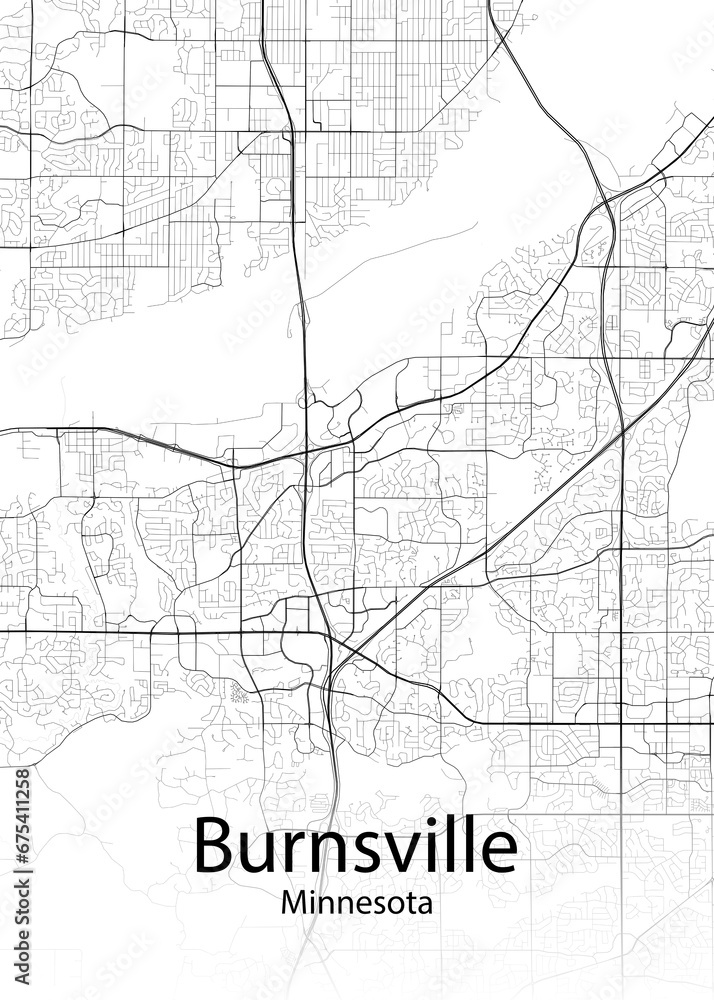 Burnsville Minnesota minimalist map