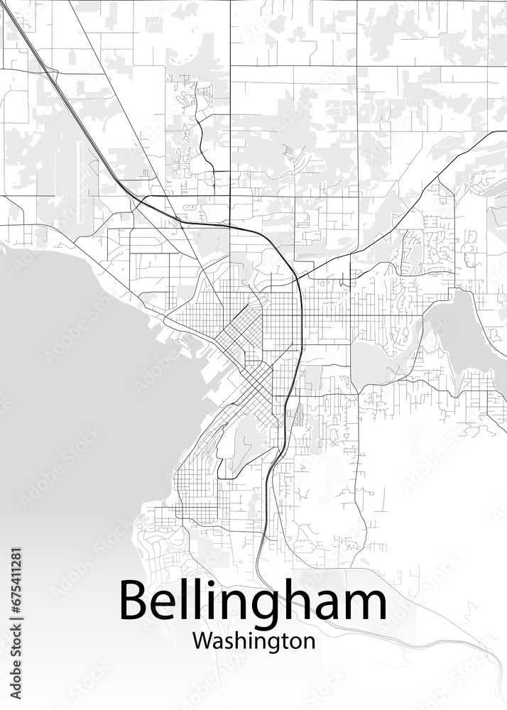 Bellingham Washington minimalist map