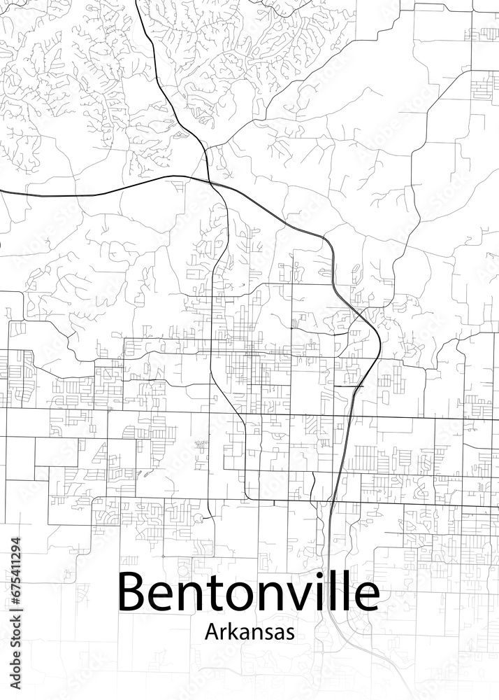 Bentonville Arkansas minimalist map