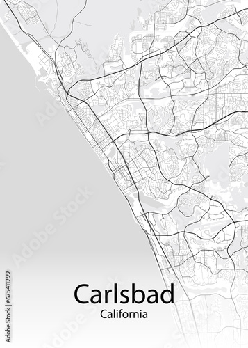 Carlsbad California minimalist map