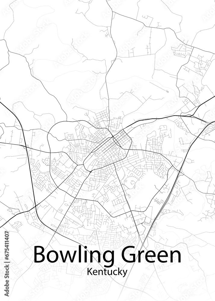 Bowling Green Kentucky minimalist map