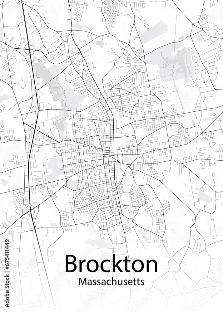 Brockton Massachusetts minimalist map
