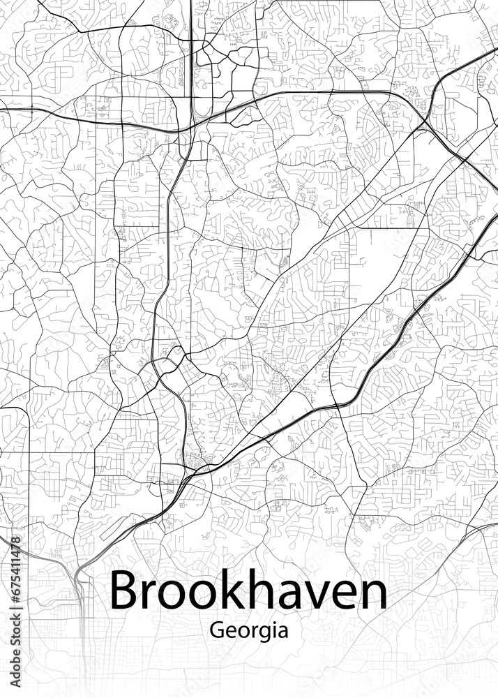 Brookhaven Georgia minimalist map