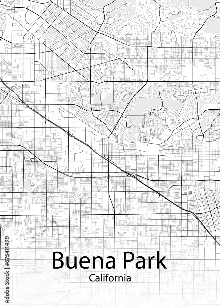Buena Park California minimalist map
