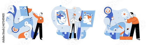 Creative idea vector illustration. Imagination and inspiration fuel creative thinking leads to innovative solutions in business The creative idea metaphor represents transformation abstract ideas into