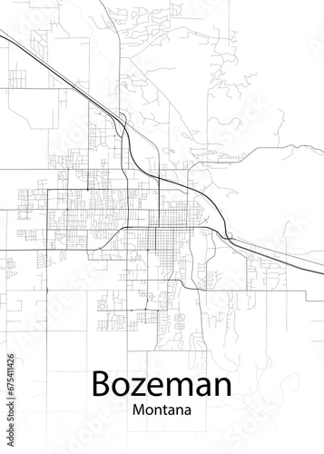 Bozeman Montana minimalist map photo