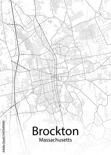 Brockton Massachusetts minimalist map