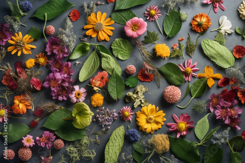 Obraz na płótnie Flowers composition. Frame made of flowers on white background. Flat lay, top view, copy space w salonie