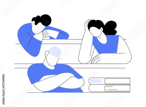 Boring lecture isolated cartoon vector illustrations. photo