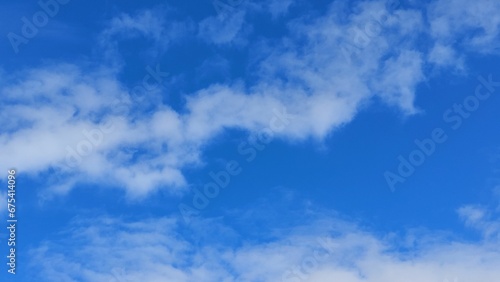 the sky has very blue and white clouds in it, © Wirestock