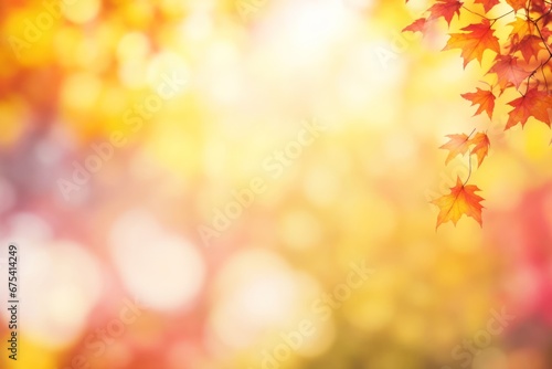 Blurred out fall season abstract nature background. ai generative