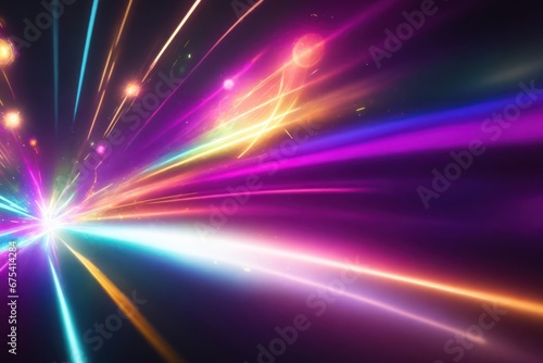colorful glowing 3d render motion line of speed. ai generative