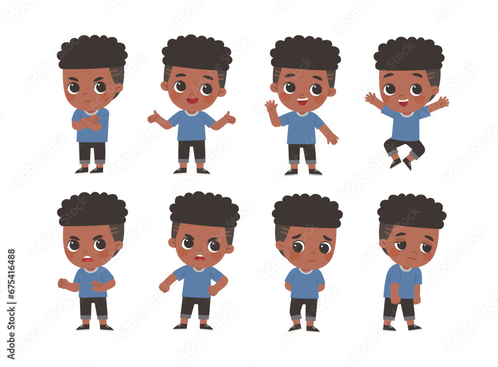 Kid collection of expression. A Boy in various expressions and gesture set. Kid collection of expression. A Boy in various expressions and gesture set.