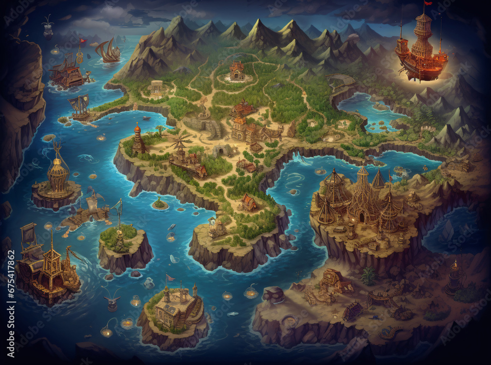 A good adventure game map or treasure map. A card that can lead you to good fun and something interesting. digital Ai A good adventure game map or treasure map. A card that can lead you to good fun and something interesting. digital Ai