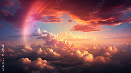 sunset in the clouds HD 8K wallpaper Stock Photographic Image