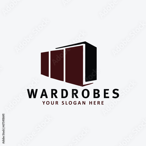 wardrobes clothes logo design vector