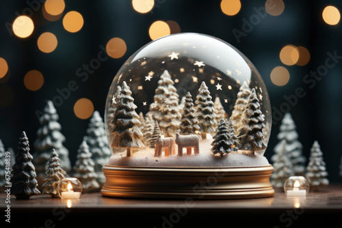 Glass Christmas or New Year ball. Merry christmas and happy new year concept.