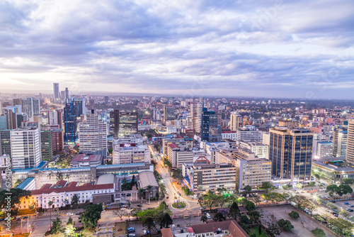 Nairobi City County Kenya's Capital Sunset Sunrise Sundowner Golden Hour Cityscapes Skyline Skyscrapers Landscapes Tall Building Landmarks In Kenya East Africa Aerial Tower High-rise Modern City House