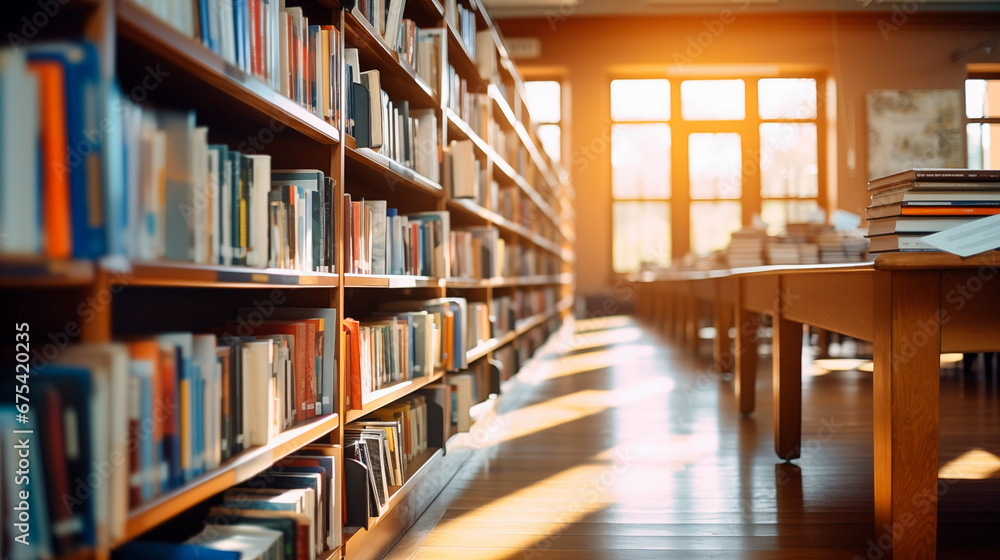 books on the bookshelf in library, education and knowledge concept
books on the bookshelf in library, education and knowledge concept
