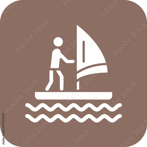 Wind Surfing Line Icon