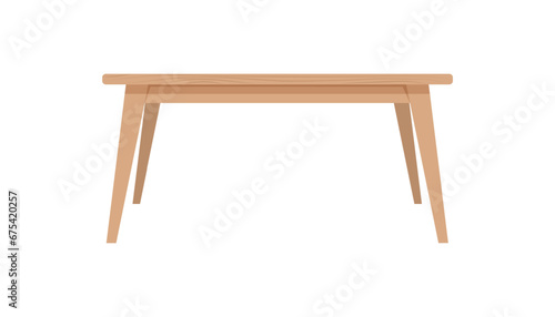 Table Furniture. Interior item for a cozy isolated interior. Designer trendy furniture. Vector illustration of living room furniture in mid century modern style.
