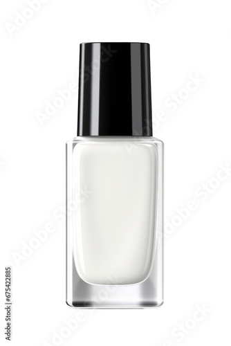 Empty mock-up nail polish bottle on an isolated white background.